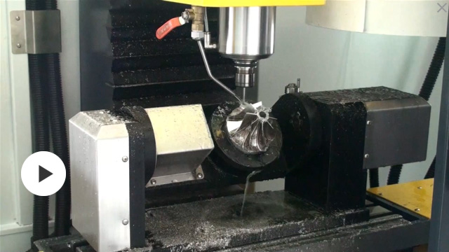 VMC300小型五軸加工中心加工葉輪